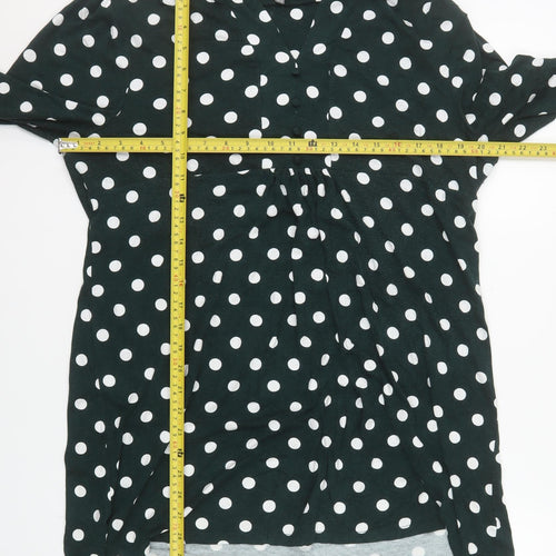 Laura Ashley Women Green Polka Dot Shift Dress Size 18 Long Sleeve