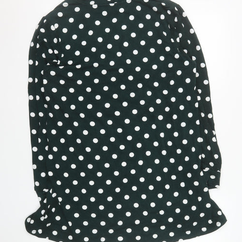 Laura Ashley Women Green Polka Dot Shift Dress Size 18 Long Sleeve