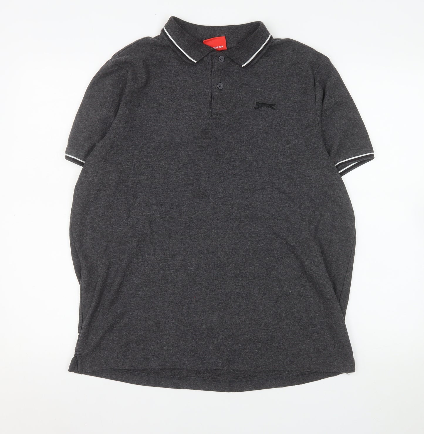 Slazenger Men’s Grey L Polo Shirt Regular Fit Sports Casual