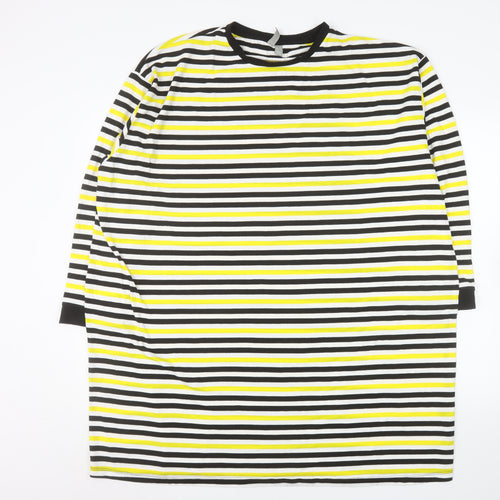 ASOS Women’s Multicoloured Striped Cotton Jersey T-Shirt Dress Size 12