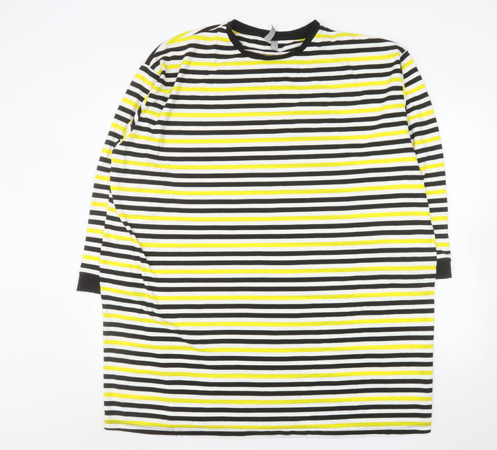 ASOS Women’s Multicoloured Striped Cotton Jersey T-Shirt Dress Size 12