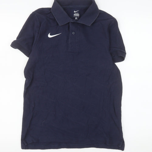 Nike Men's Blue Cotton Short Sleeve Polo Shirt Size S