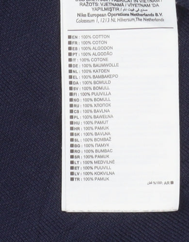 Nike Men's Blue Cotton Short Sleeve Polo Shirt Size S