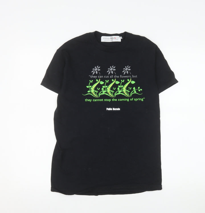 Philosophy Football Men’s Black Graphic Quote T-Shirt Size S