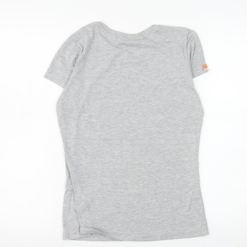 Superdry Womens Grey Slim Fit Graphic T-Shirt Medium