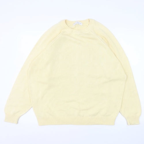 Marks and Spencer Womens Yellow Cotton Pullover Jumper Size 16-18