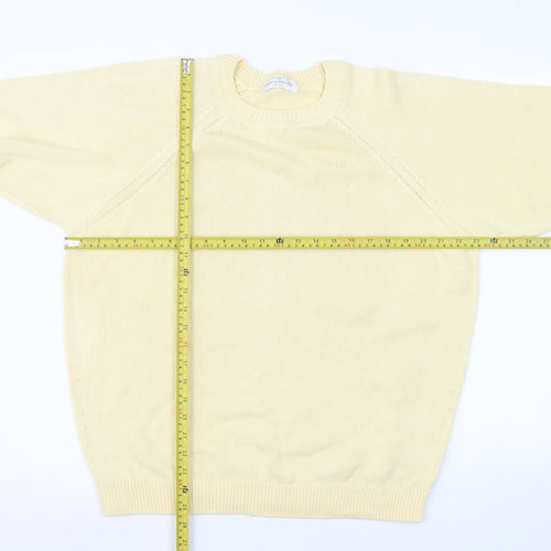 Marks and Spencer Womens Yellow Cotton Pullover Jumper Size 16-18