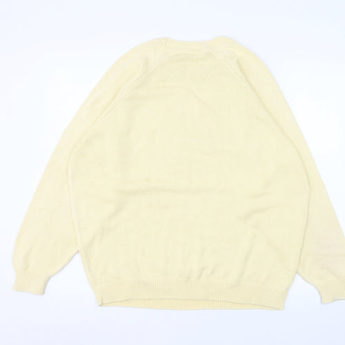 Marks and Spencer Womens Yellow Cotton Pullover Jumper Size 16-18