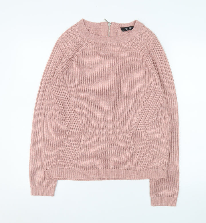 Dorothy Perkins Women’s Pink Chunky Knit Crew Neck Jumper Size 8