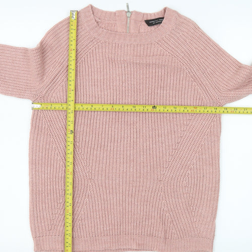 Dorothy Perkins Women’s Pink Chunky Knit Crew Neck Jumper Size 8