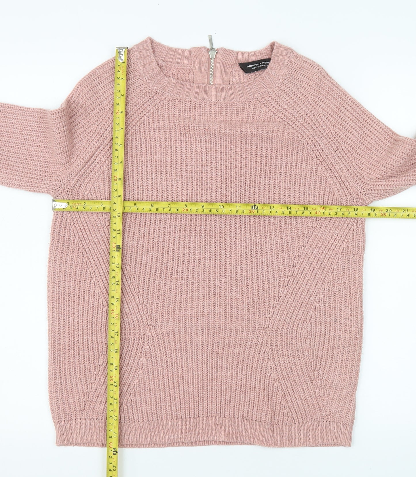 Dorothy Perkins Women’s Pink Chunky Knit Crew Neck Jumper Size 8