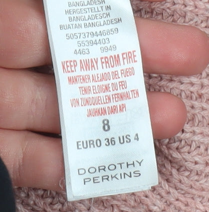 Dorothy Perkins Women’s Pink Chunky Knit Crew Neck Jumper Size 8