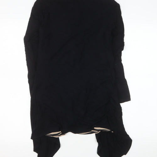Pomodoro Womens Black Striped Long Sleeve Wrap Blouse Size 10