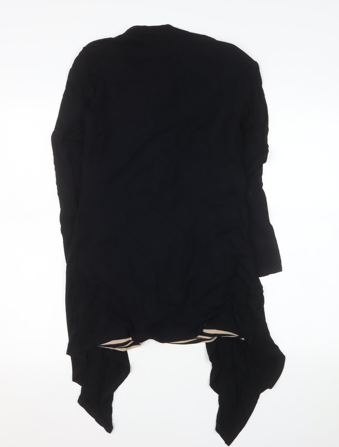 Pomodoro Womens Black Striped Long Sleeve Wrap Blouse Size 10