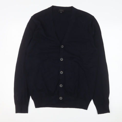 MVP Men's Blue Cotton V-Neck Button Cardigan Size M