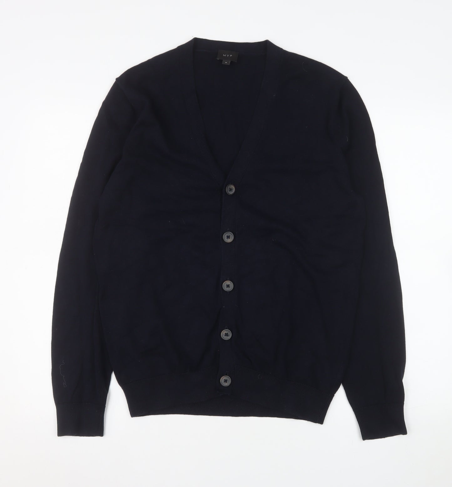 MVP Men's Blue Cotton V-Neck Button Cardigan Size M