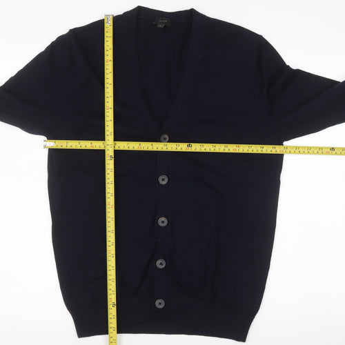 MVP Men's Blue Cotton V-Neck Button Cardigan Size M