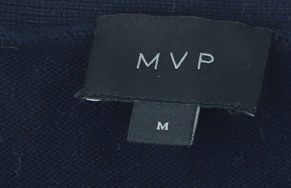 MVP Men's Blue Cotton V-Neck Button Cardigan Size M