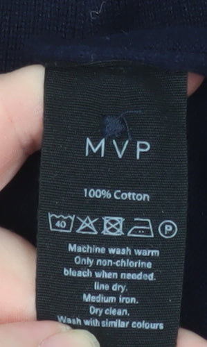 MVP Men's Blue Cotton V-Neck Button Cardigan Size M