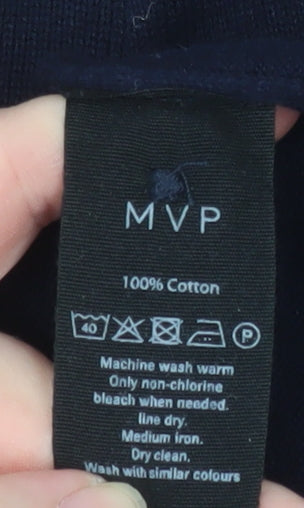 MVP Men's Blue Cotton V-Neck Button Cardigan Size M