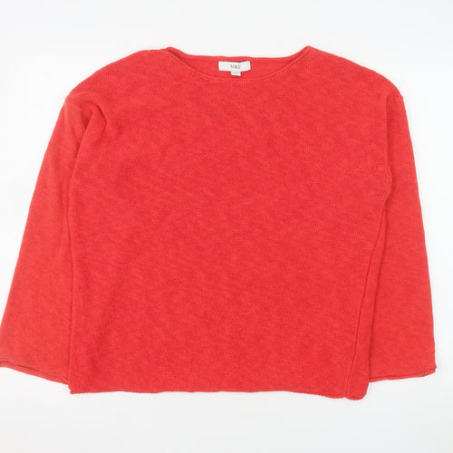 Marks and Spencer Women’s Red Long Sleeve Crew Neck Pullover Jumper Size M