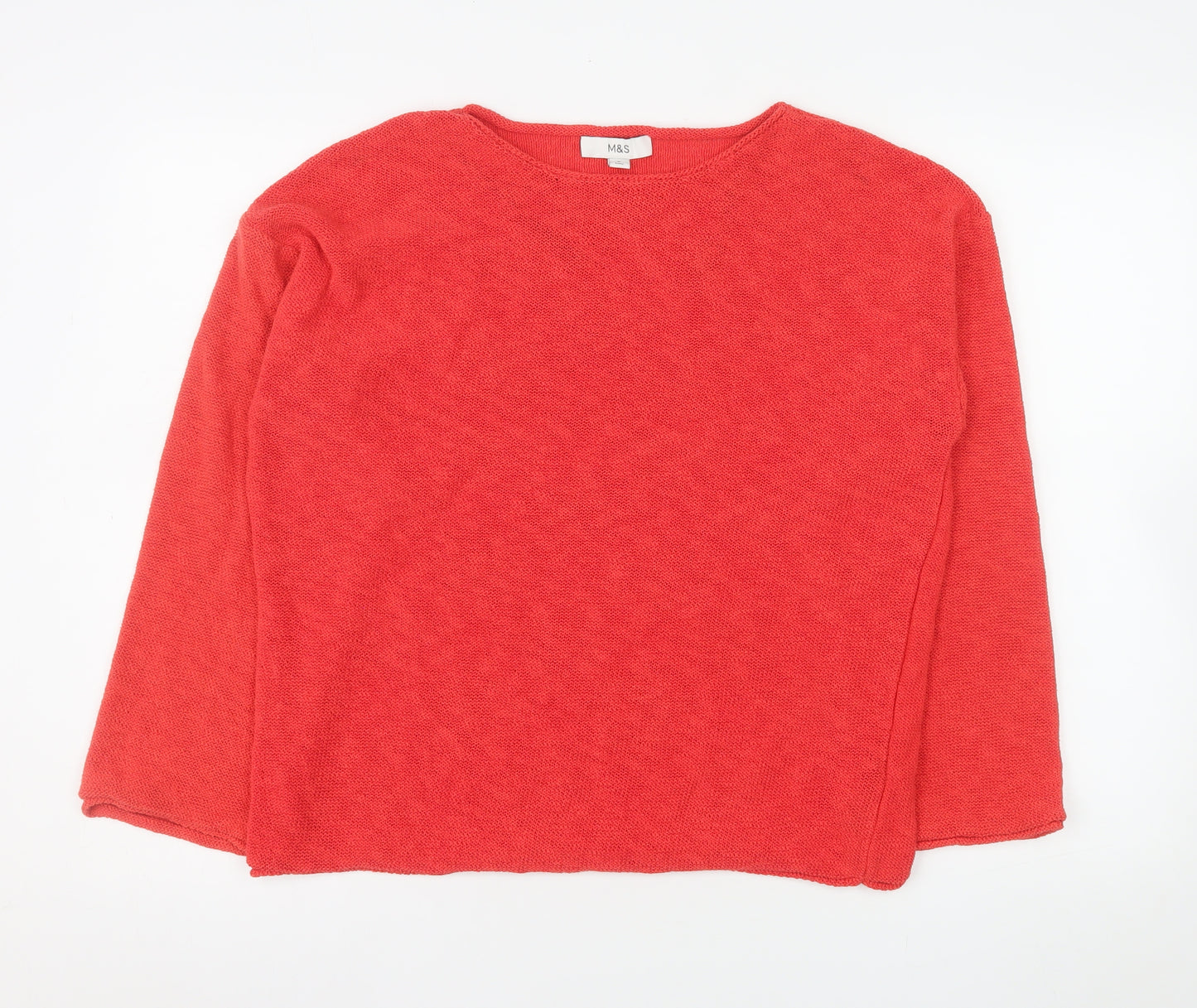 Marks and Spencer Women’s Red Long Sleeve Crew Neck Pullover Jumper Size M
