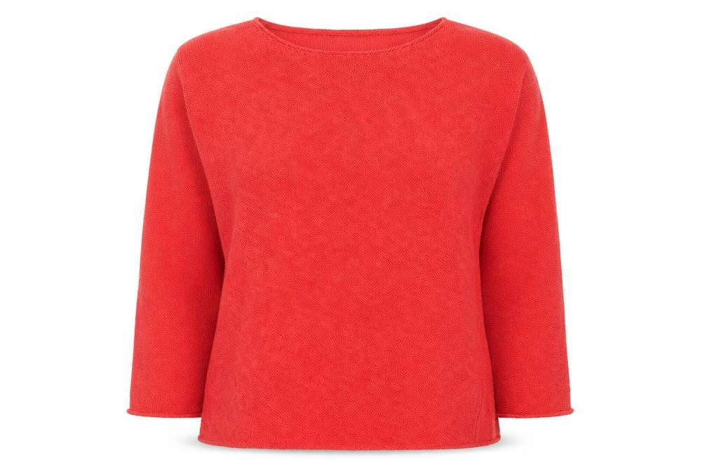 Front view of Marks & Spencer Women’s Red Long Sleeve Crew Neck jumper, size M