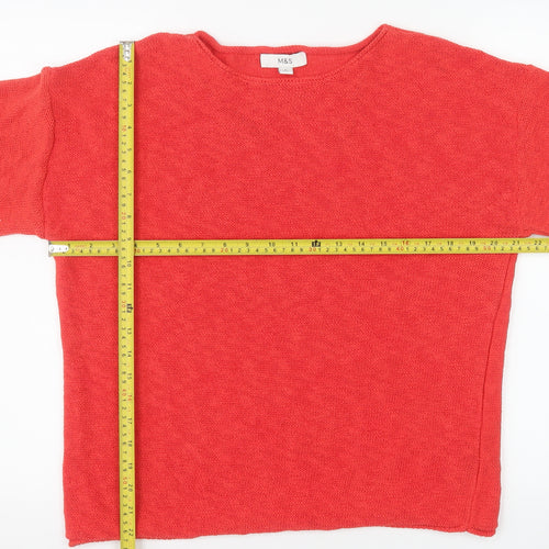 Marks and Spencer Women’s Red Long Sleeve Crew Neck Pullover Jumper Size M