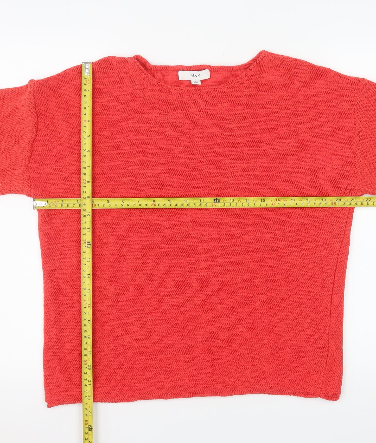 Marks and Spencer Women’s Red Long Sleeve Crew Neck Pullover Jumper Size M