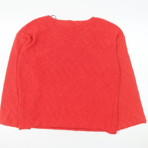 Marks and Spencer Women’s Red Long Sleeve Crew Neck Pullover Jumper Size M