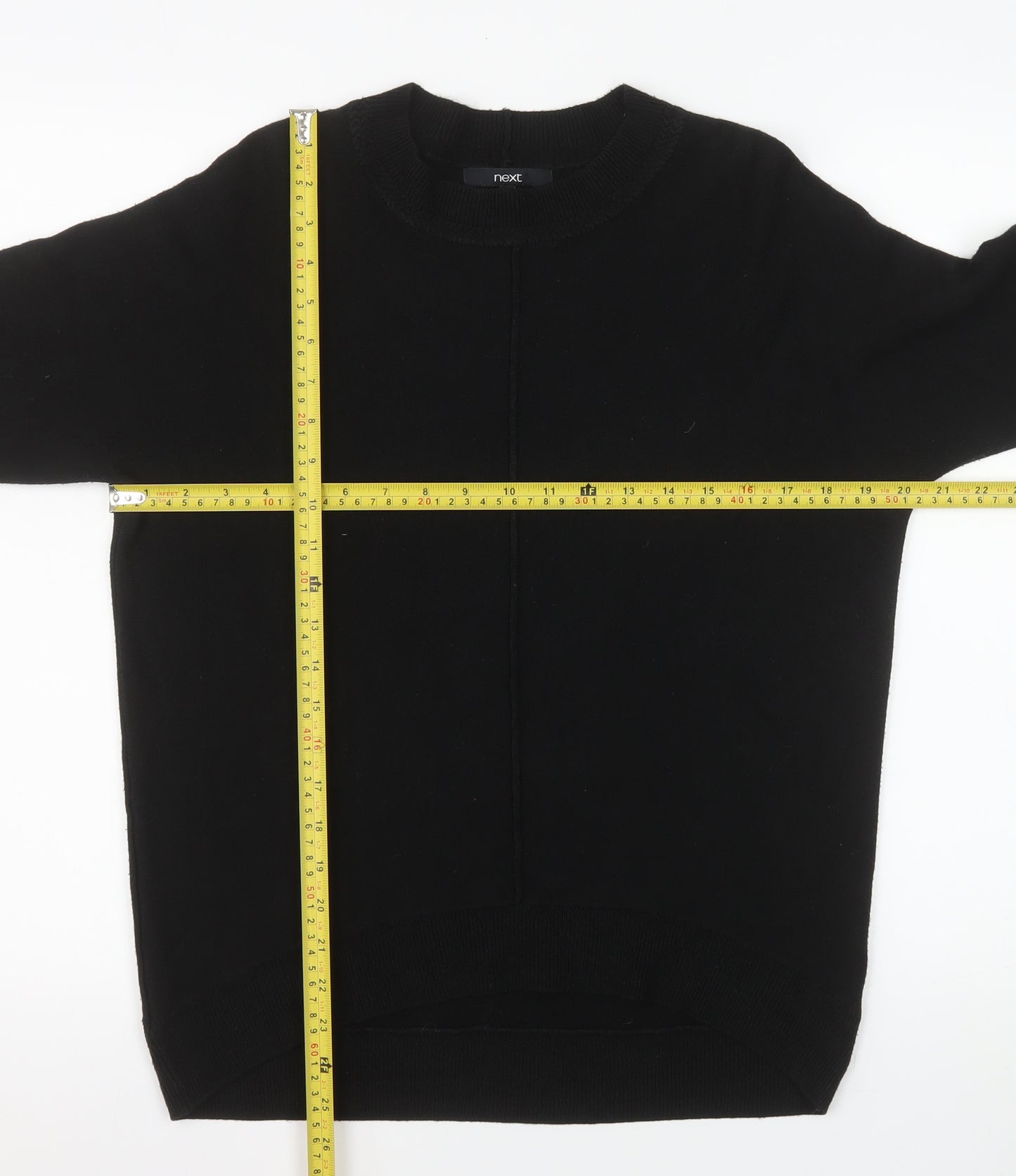 Next Women's Black XS Acrylic Crew Neck Long Sleeve Jumper