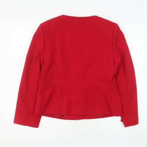 CC Petite Red One-Button Suit Jacket Size 10 Womens Classic Fit