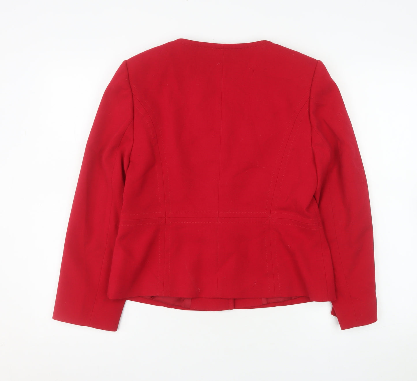 CC Petite Red One-Button Suit Jacket Size 10 Womens Classic Fit