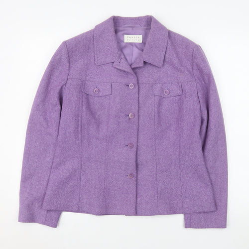 Precis Petite Women's Purple Wool Blend Suit Jacket Size 16