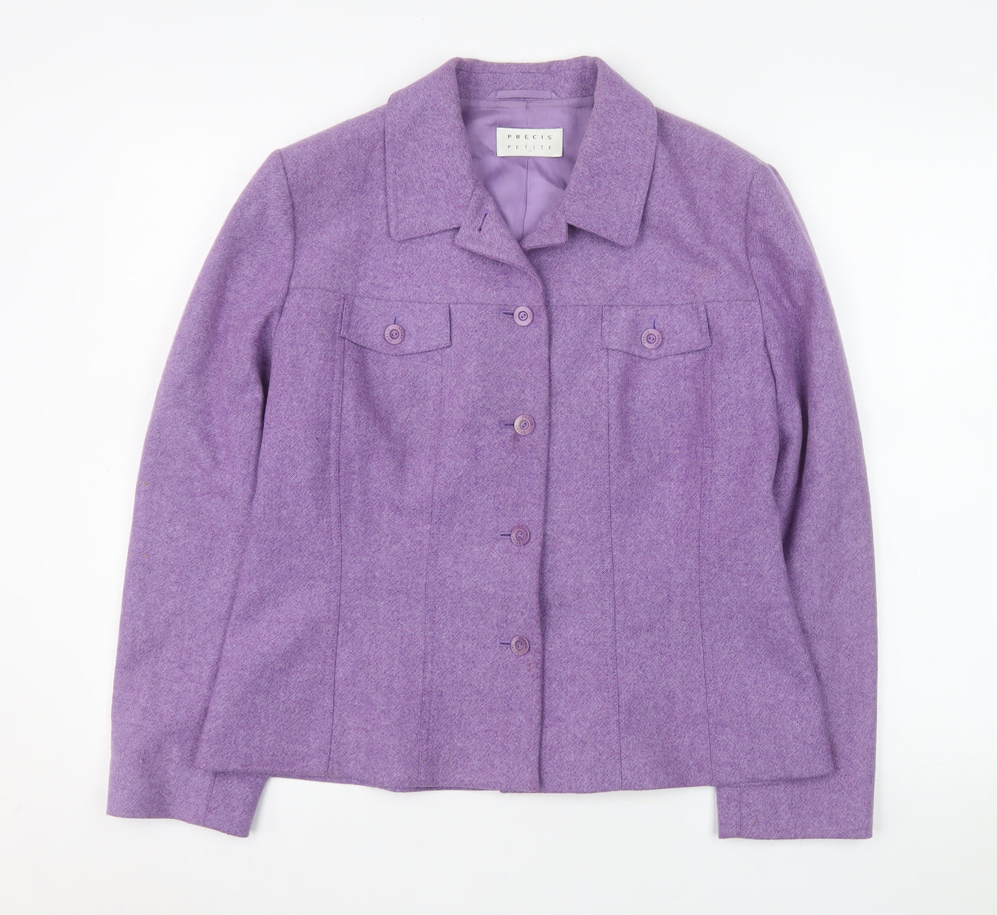 Precis Petite Women's Purple Wool Blend Suit Jacket Size 16
