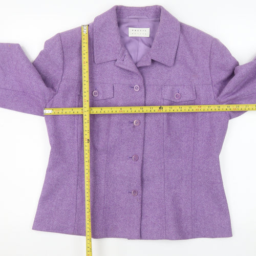 Precis Petite Women's Purple Wool Blend Suit Jacket Size 16