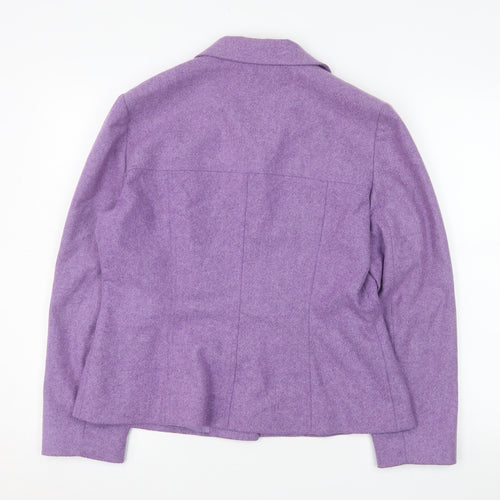 Precis Petite Women's Purple Wool Blend Suit Jacket Size 16