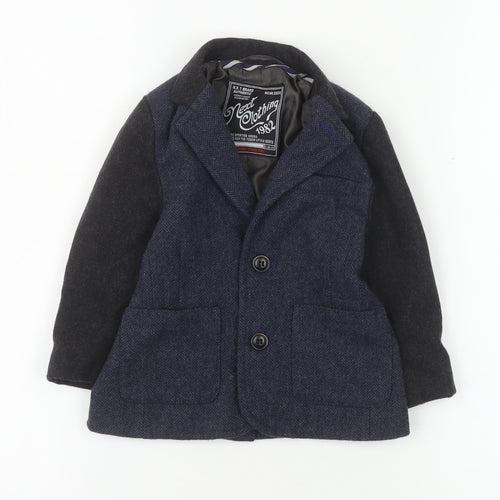 Next Boys Navy Wool Blend Suit Jacket 12-18 Months Classic Formal Blazer