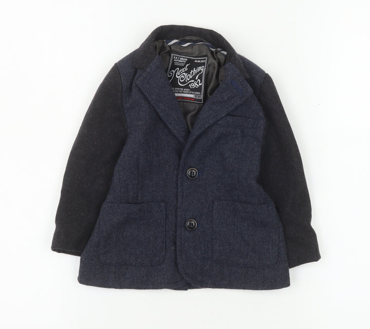 Next Boys Navy Wool Blend Suit Jacket 12-18 Months Classic Formal Blazer