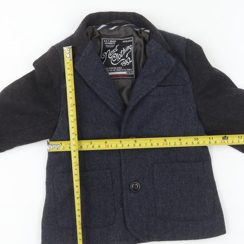 Next Boys Navy Wool Blend Suit Jacket 12-18 Months Classic Formal Blazer