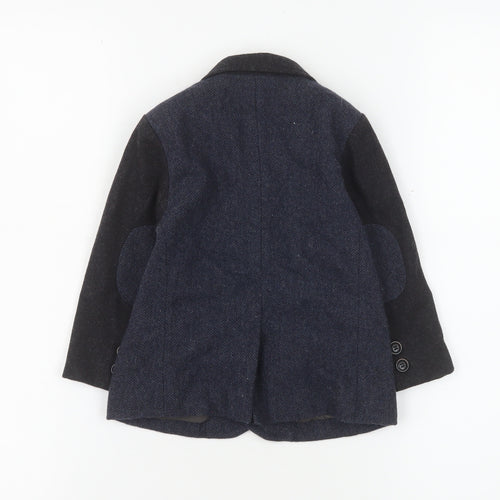 Next Boys Navy Wool Blend Suit Jacket 12-18 Months Classic Formal Blazer
