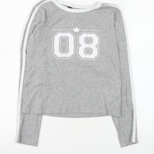 Brave Soul Women's Grey Long Sleeve Sports T-Shirt Size M