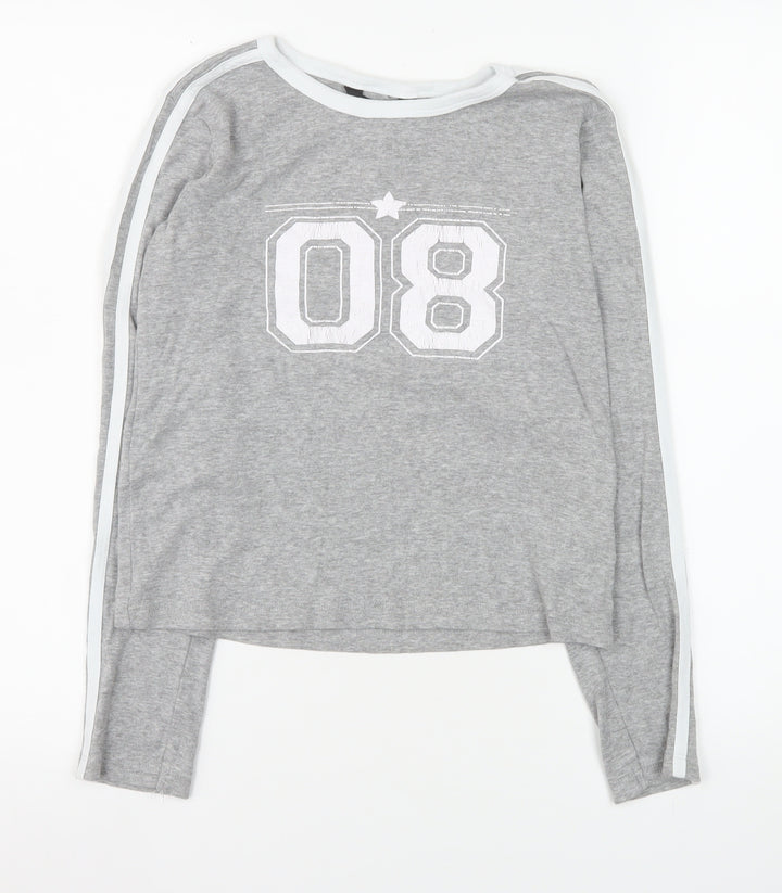 Brave Soul Women's Grey Long Sleeve Sports T-Shirt Size M