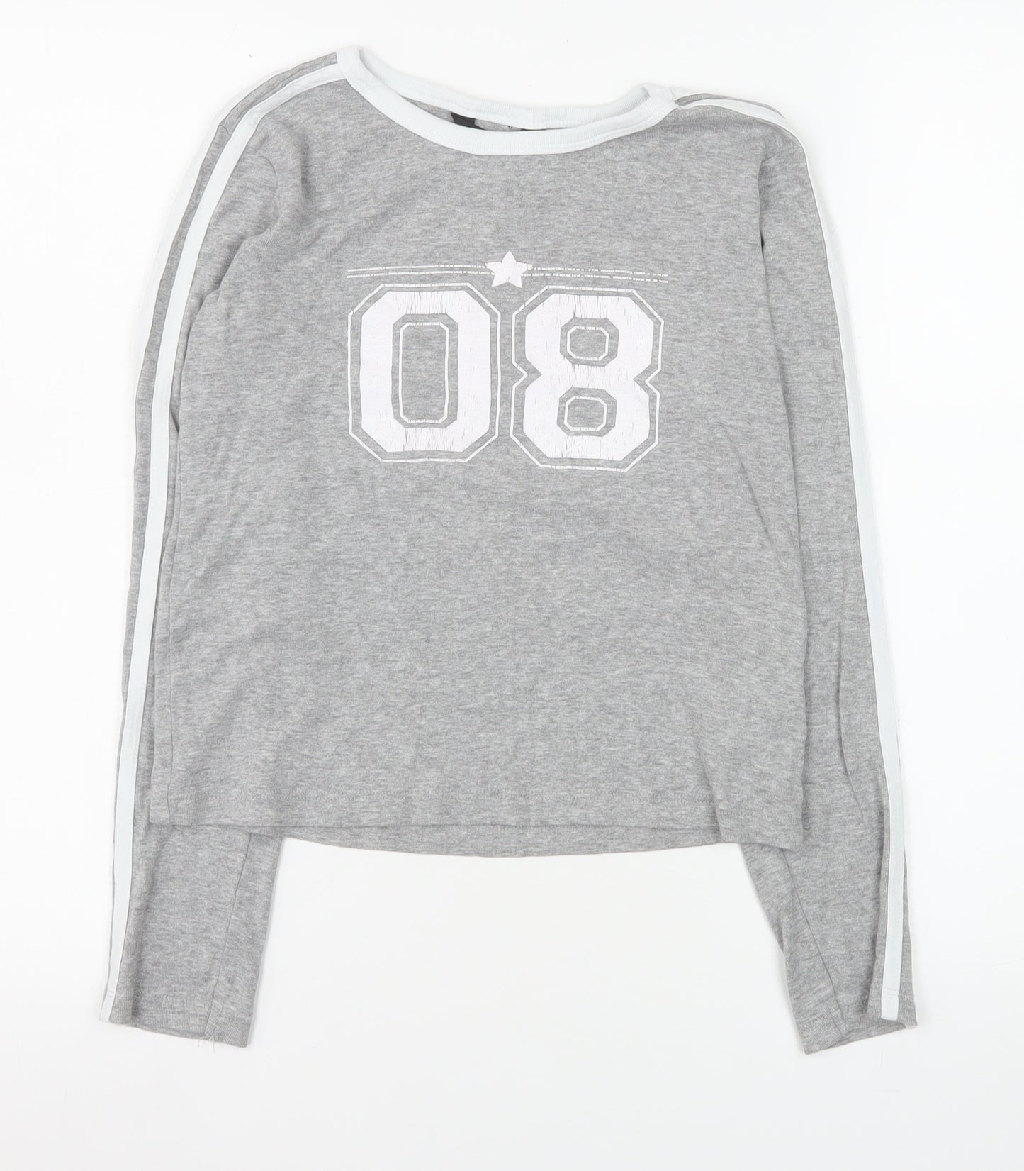 Brave Soul Women's Grey Long Sleeve Sports T-Shirt Size M