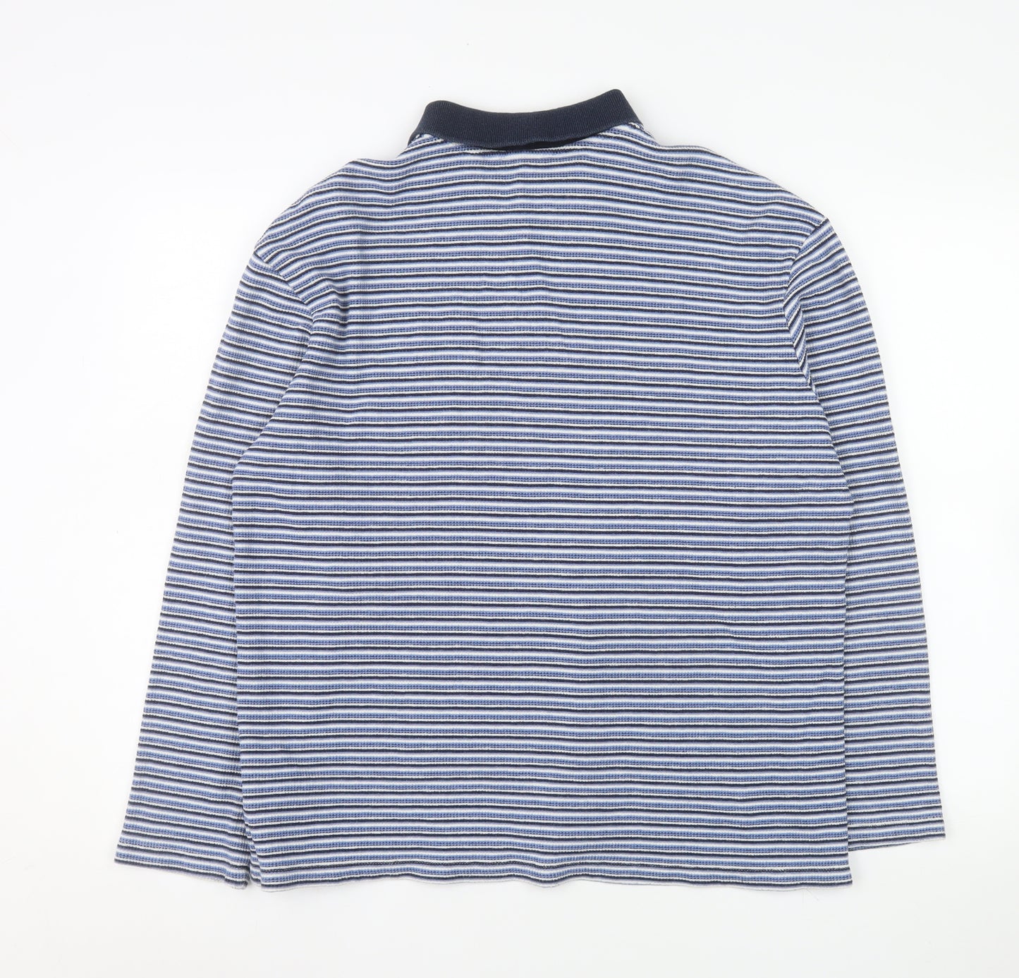 Ted Baker Men's Blue Striped Collared 1/2 Zip Sweatshirt Size L