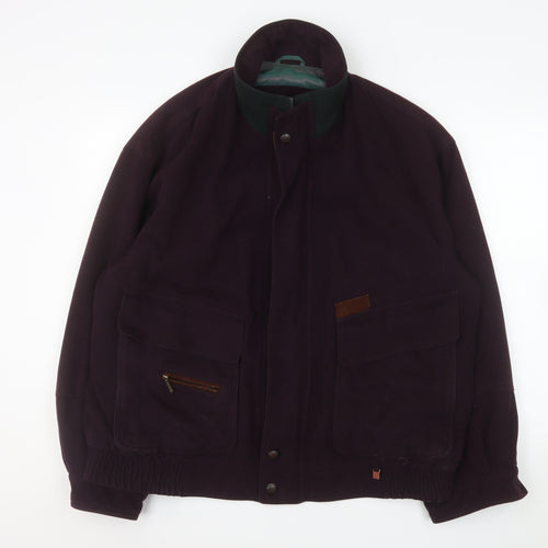 Bush Sportswear Men's Brown Wool Bomber Jacket Size 54 Regular