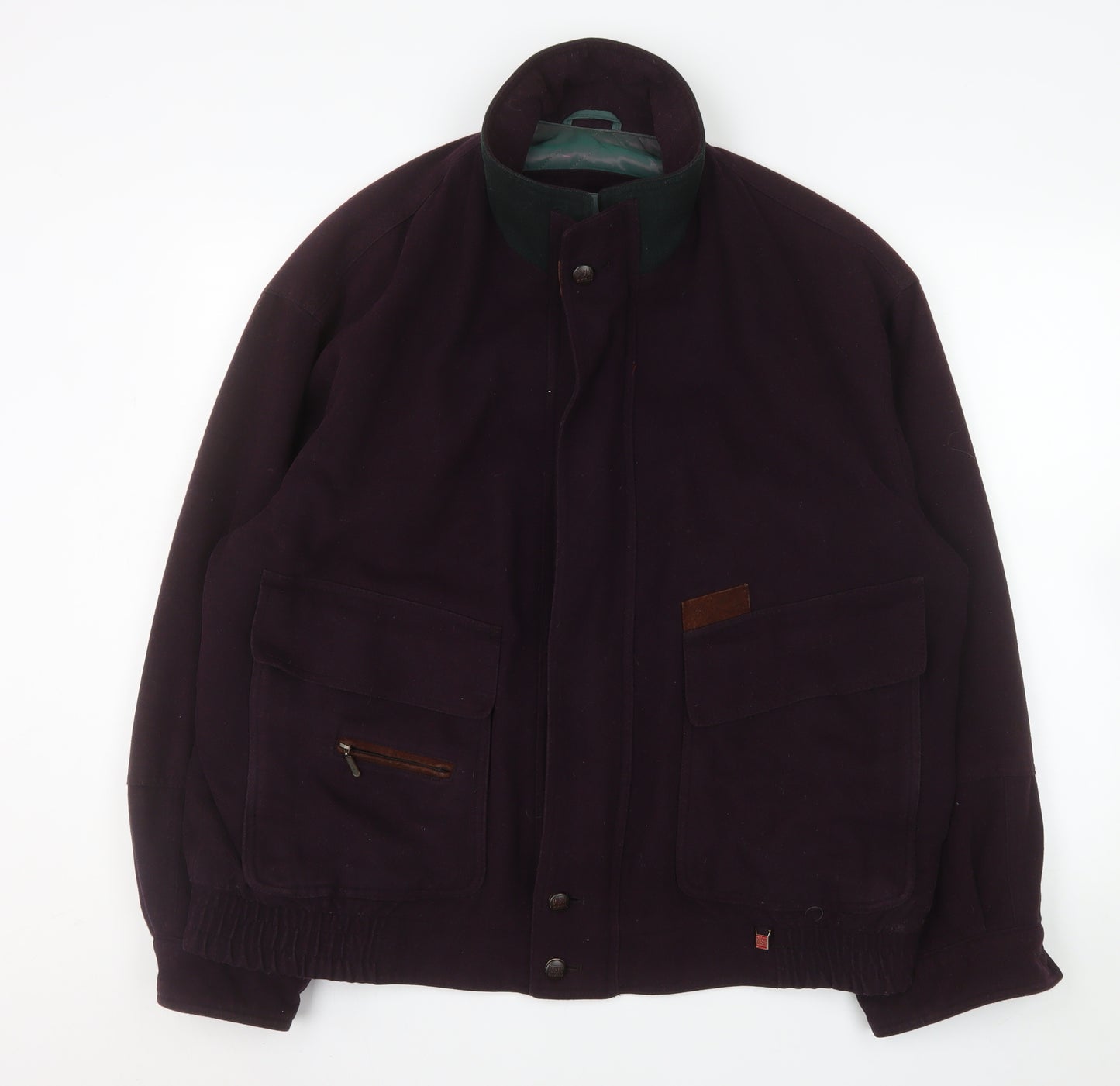 Bush Sportswear Men's Brown Wool Bomber Jacket Size 54 Regular