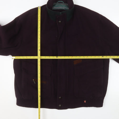 Bush Sportswear Men's Brown Wool Bomber Jacket Size 54 Regular