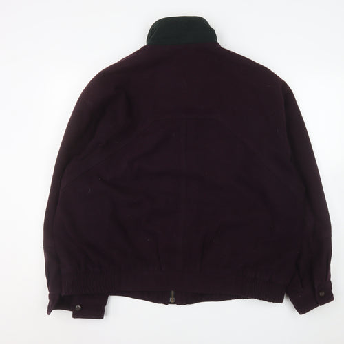Bush Sportswear Men's Brown Wool Bomber Jacket Size 54 Regular