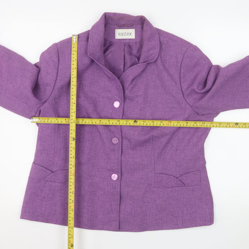 Eastex Womens Purple Size 16 Classic Lined Blazer Jacket